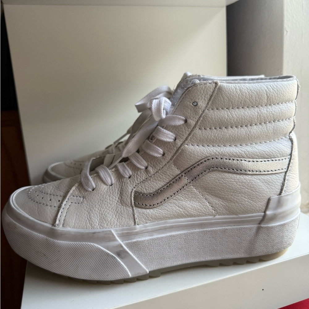 Vans White High-Top Sneakers Leather